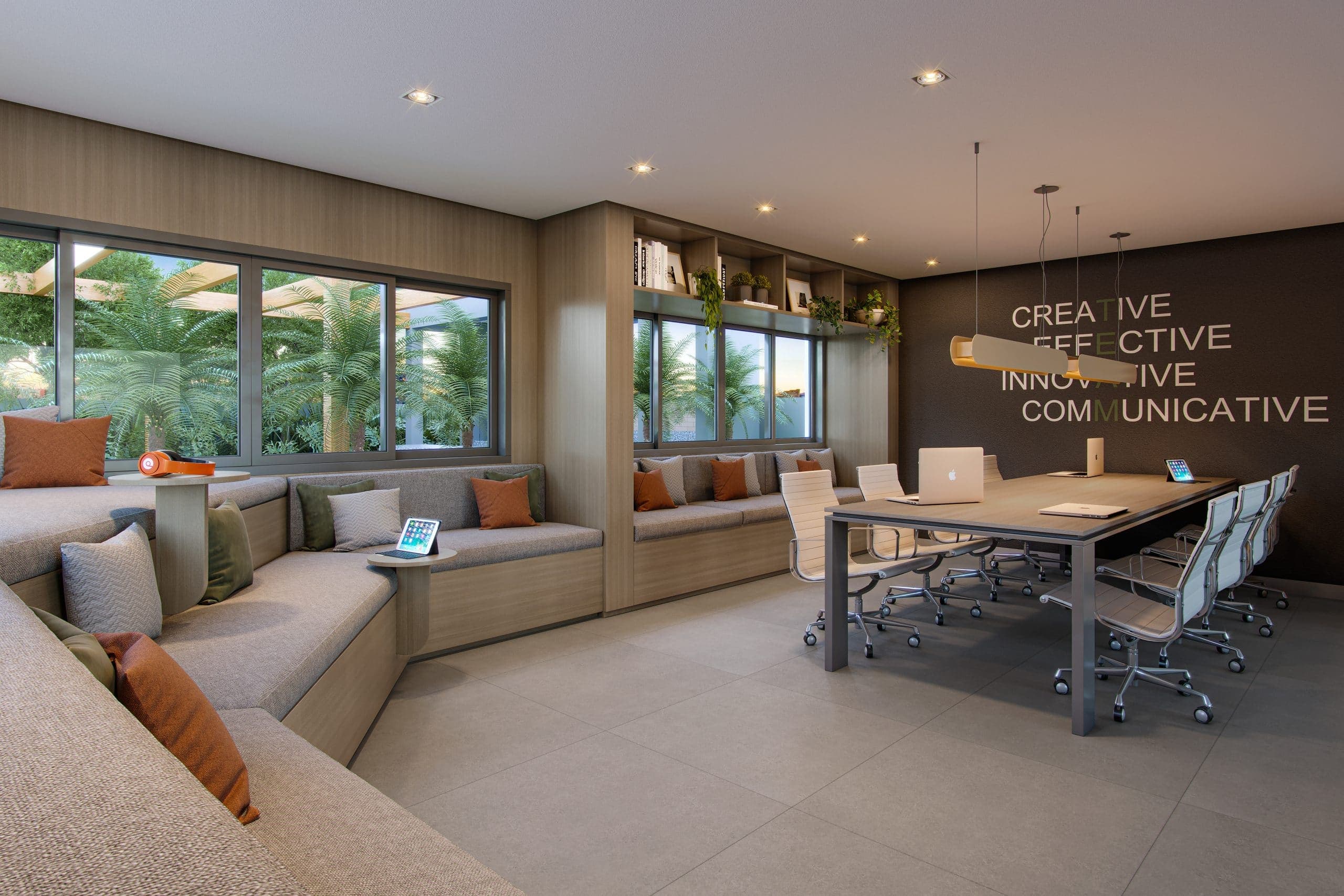 Imagem 3D do Coworking Torre 2