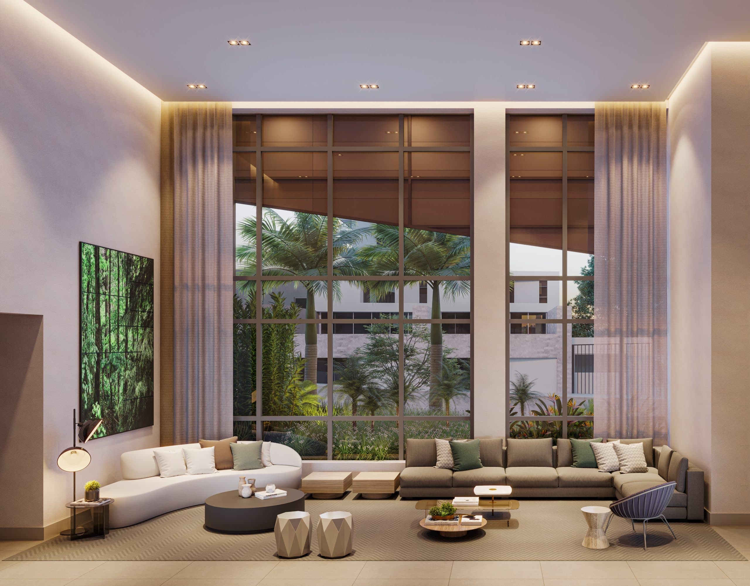 Imagem 3D do Lobby Torre 1