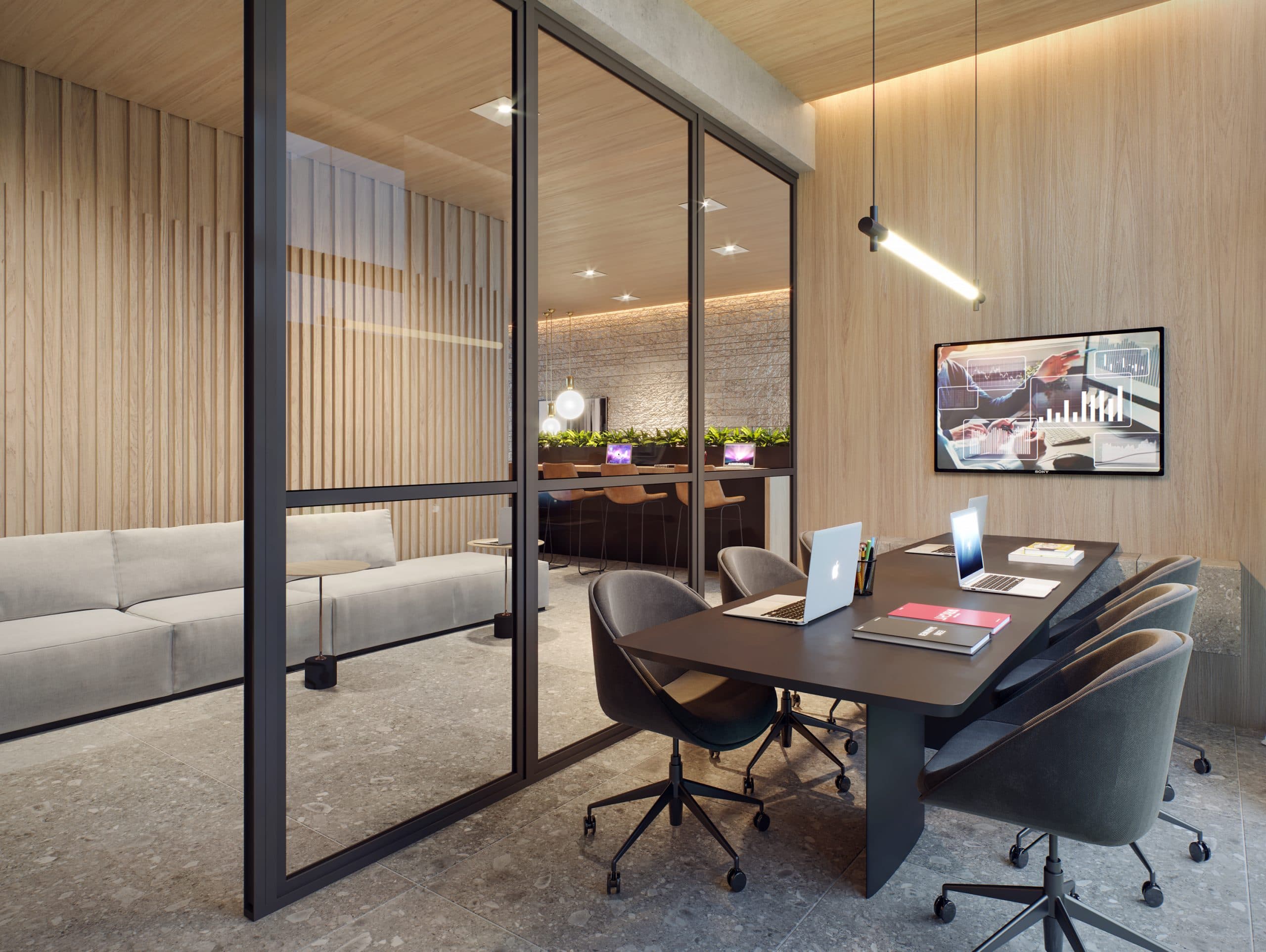 Imagem 3D do Coworking