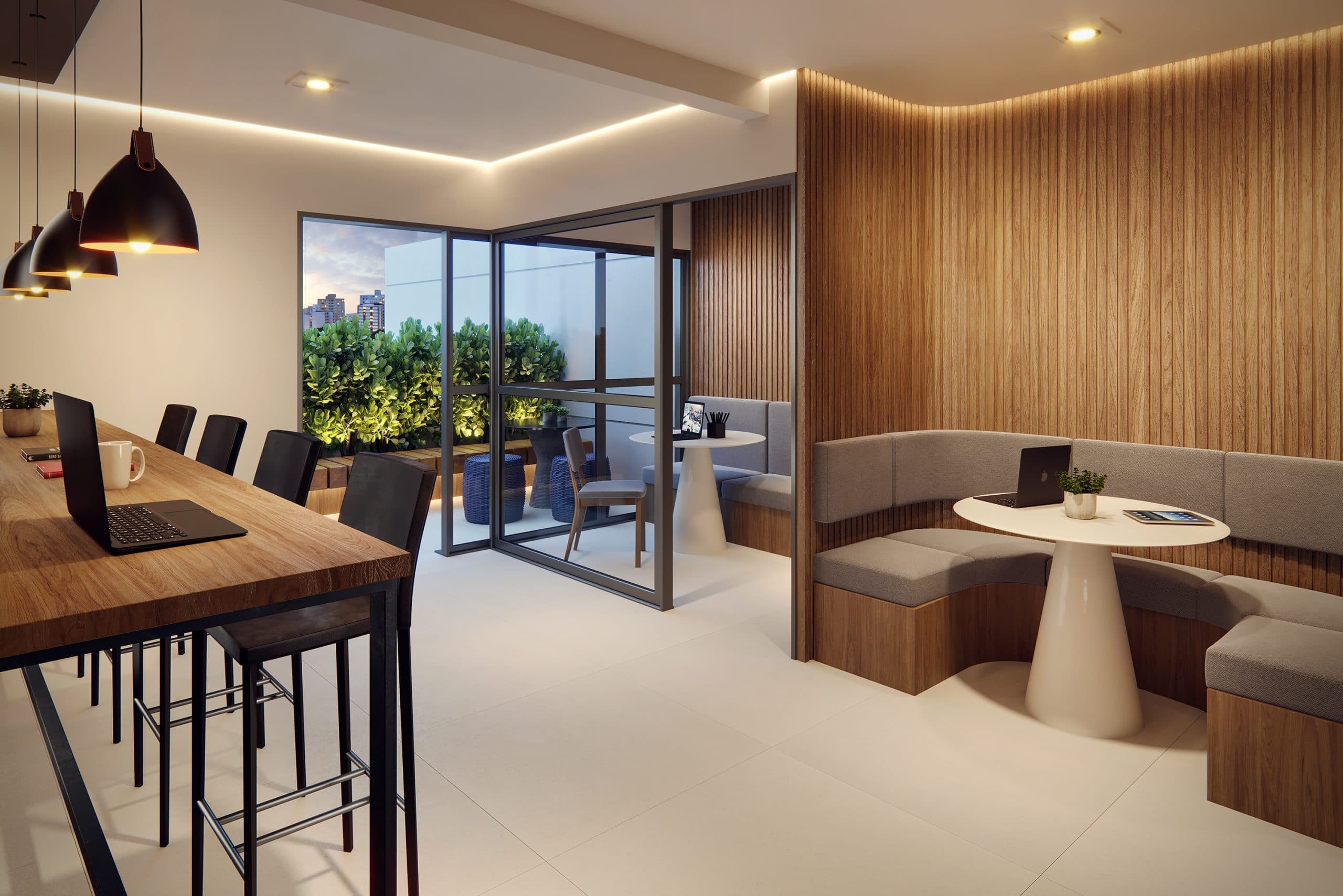 Imagem 3D do Coworking
