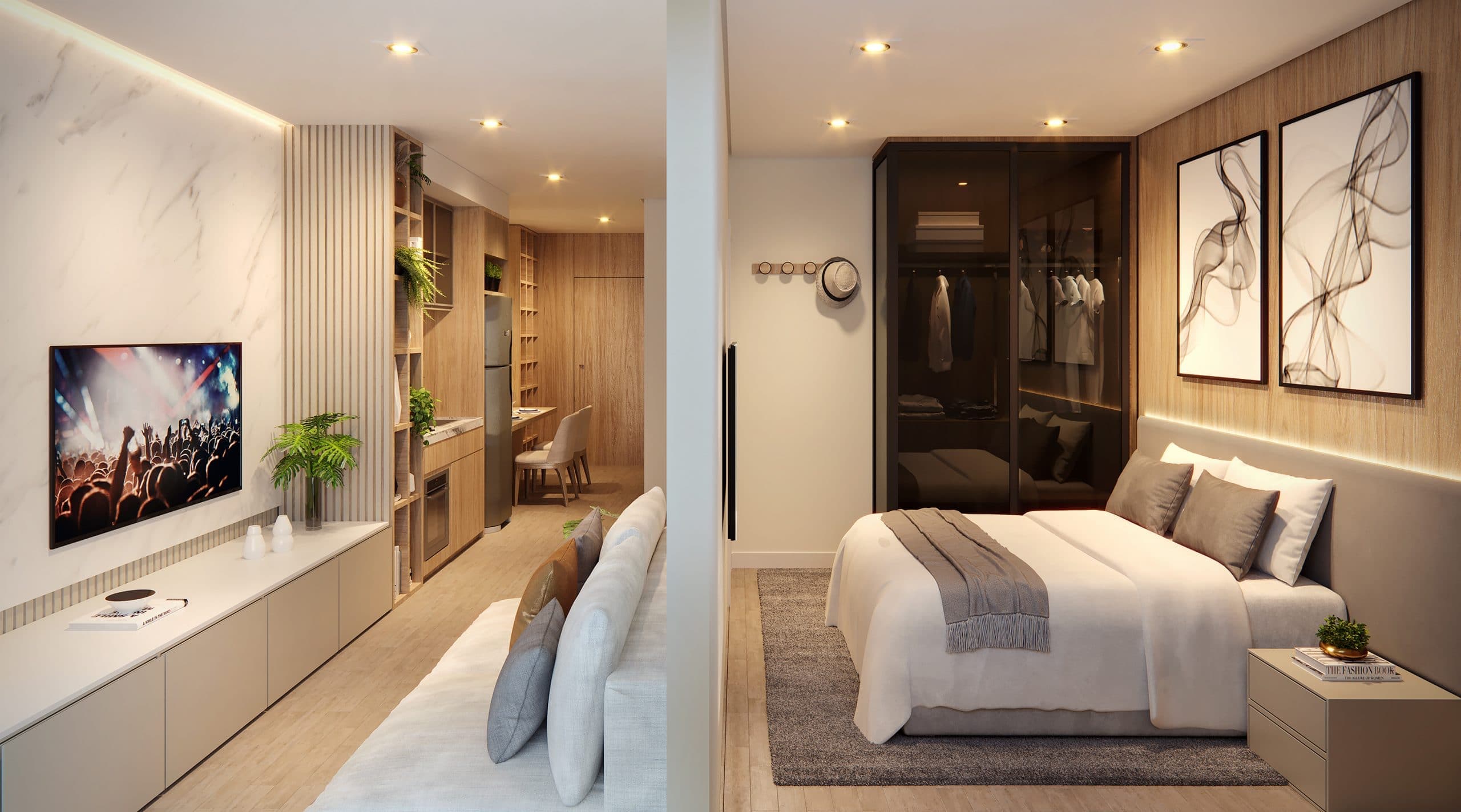 Imagem 3D do Apartamento de 1 dormitório