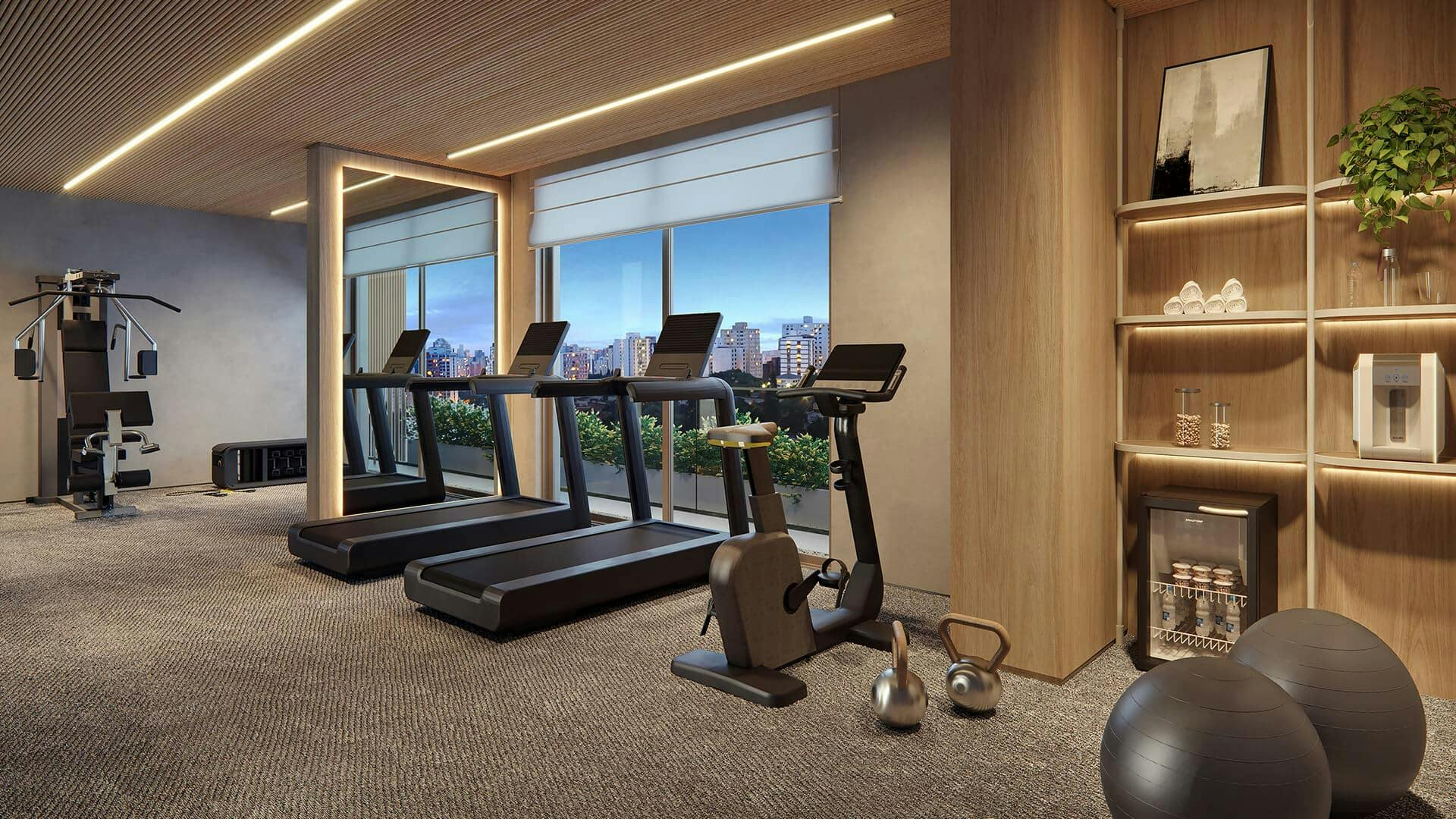 Imagem 3D do Fitness - Luxury Apartments