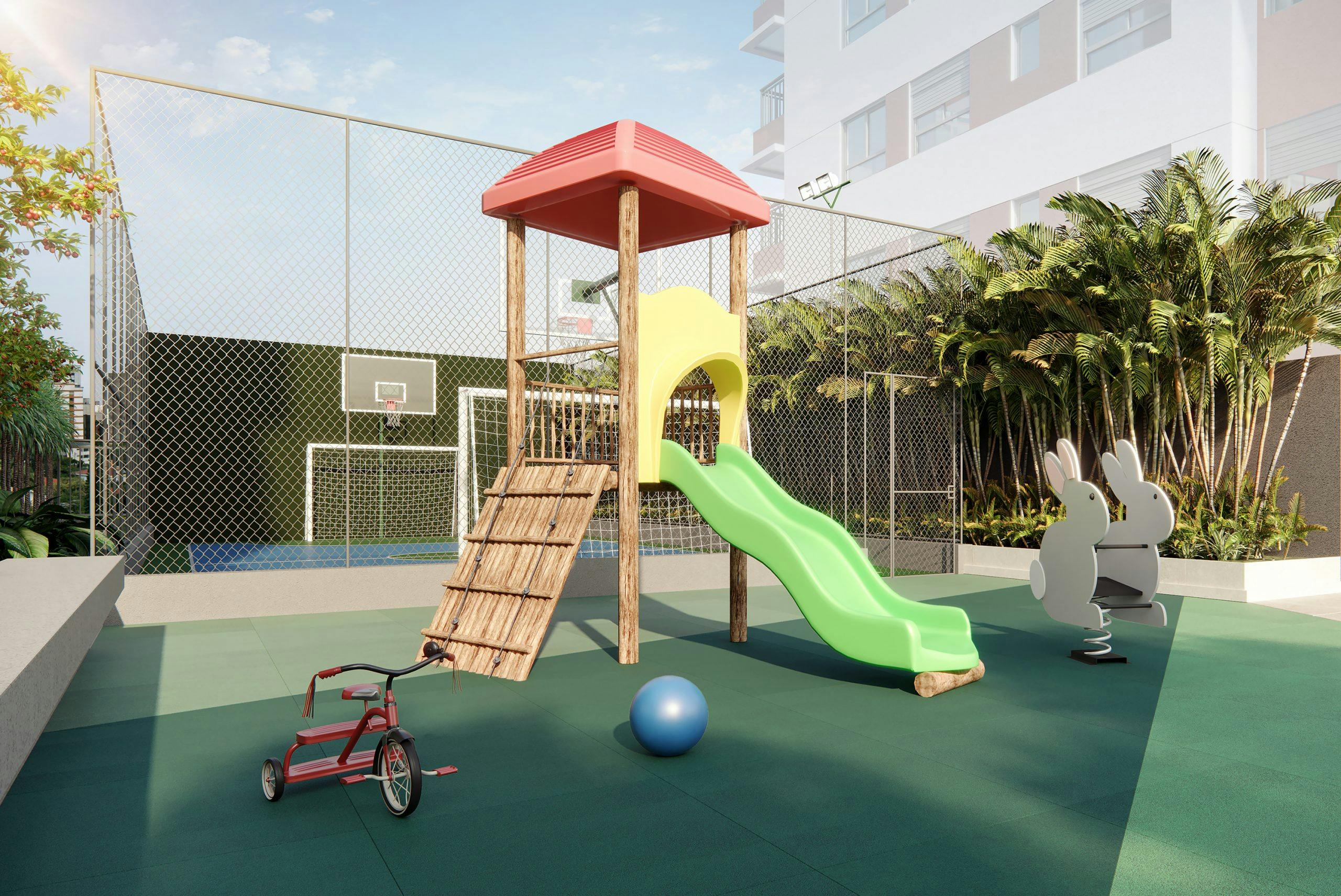 Imagem 3D do Playground Torres Eucalipto e Jatobá
