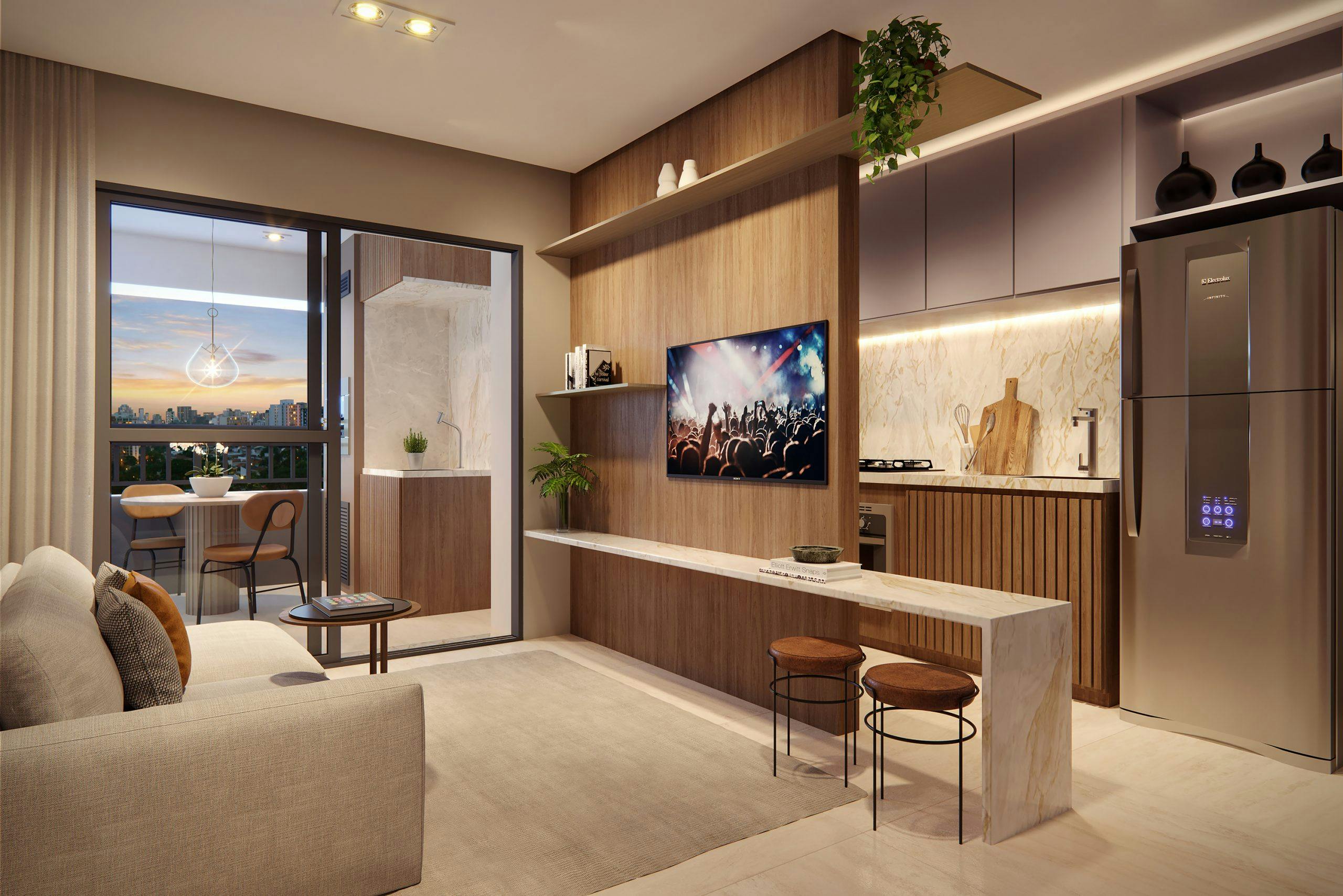 Imagem 3D do Apartamento com 2 dormitórios Torre Araucária